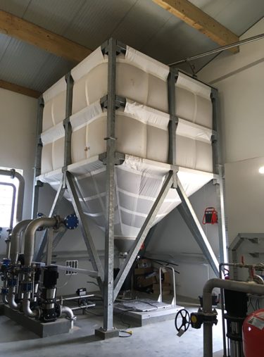 Indoor Fabric Silo for Limestone Storage in a Drinking Water Plant