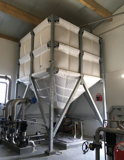 Indoor Fabric Silo for Limestone Storage in a Drinking Water Plant