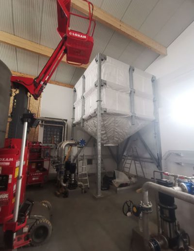 Installation inside a water treatment plant