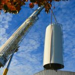 Hoisting of the isophthalic composite resin silo