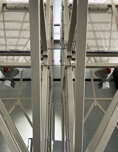 Silo steel frame with 120 mm x 120 mm square tubes