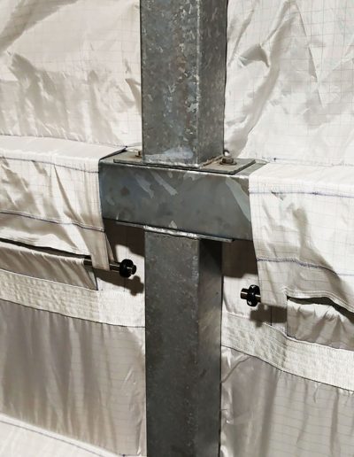 Flexible silo with square tubes 120 mm x 120 mm