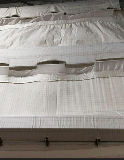 Details of reinforced seams on the flexible silo fabric